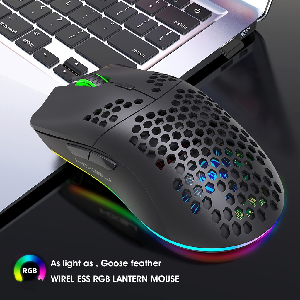 Souris de jeu sans fil RGB HXSJ - Rechargeable