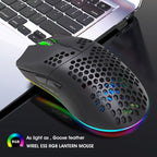 Souris de jeu sans fil RGB HXSJ - Rechargeable