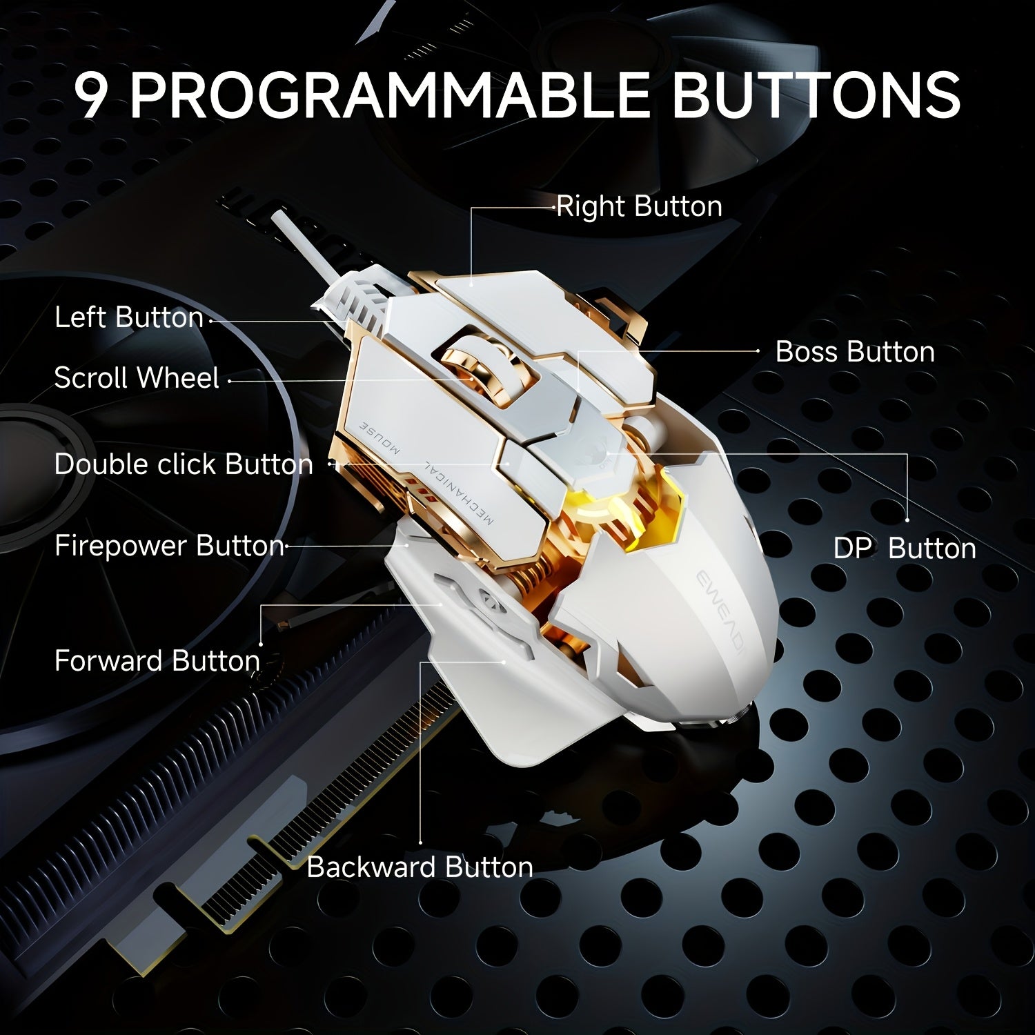 EWEADN G5 Gaming Mouse - 8 Buttons Adjustable