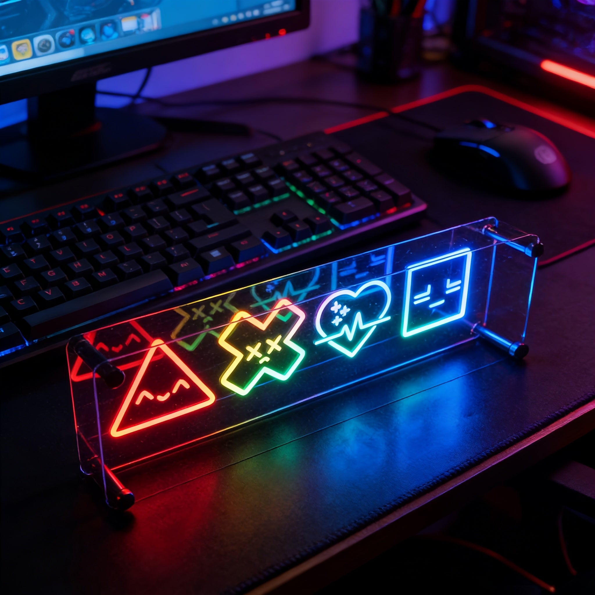 CHARGEMENT - Lampe de bureau de jeu RVB miroir infini 3D