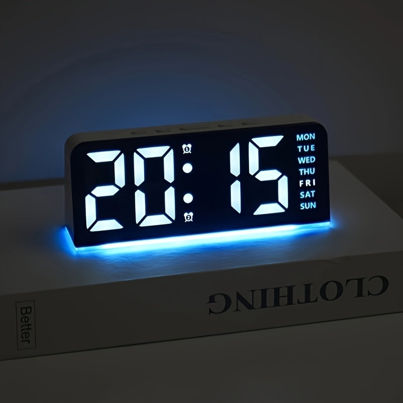 LED Digital Alarm Clock - Ambient Light USB Powered