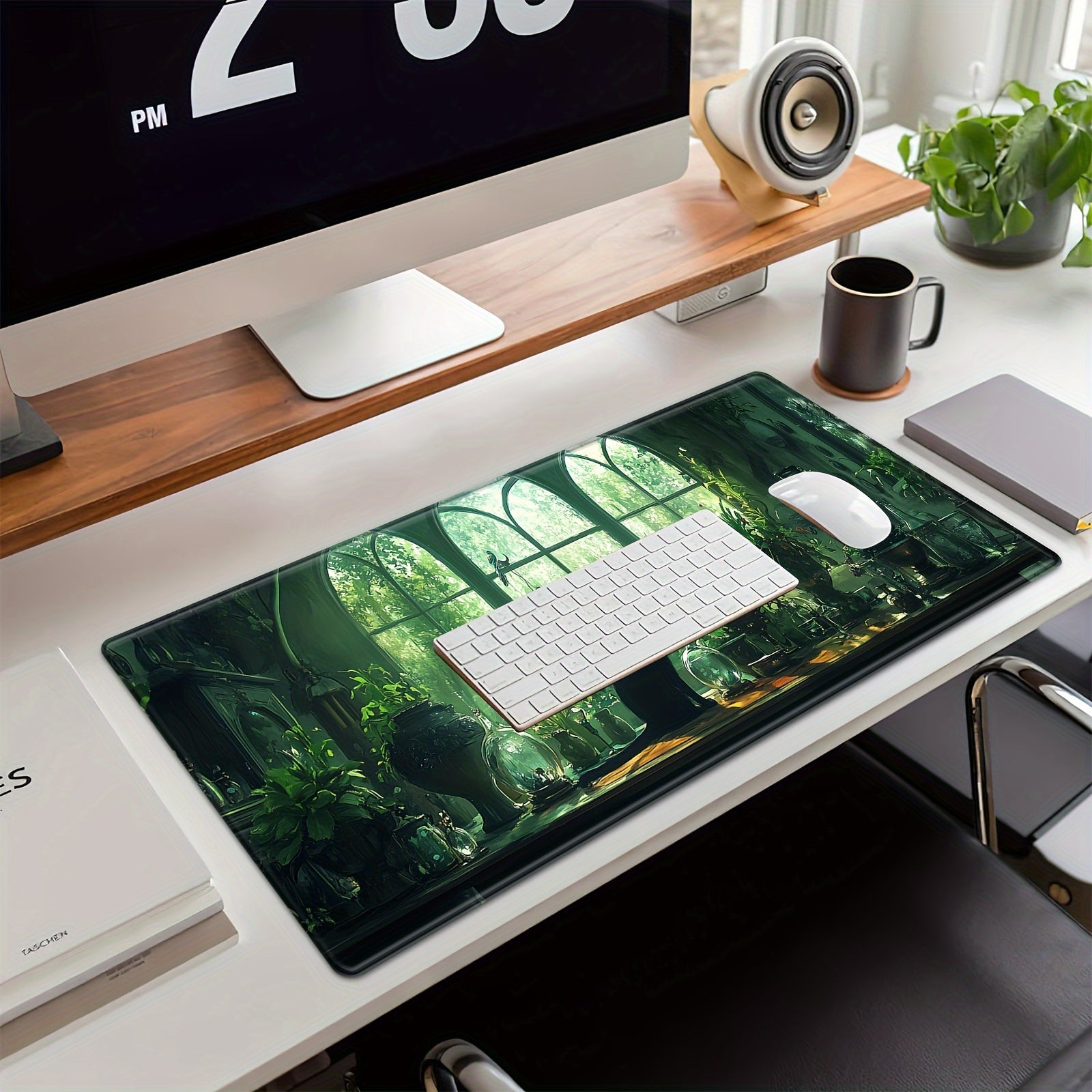 Kawaii Black Cat Gaming Mouse Pad - Anime Plants Extended