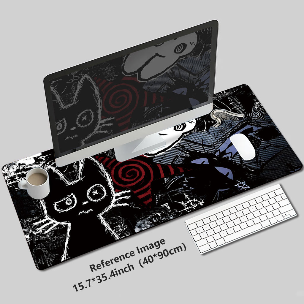 Tapis de souris gaming chat anime gothique - Crâne punk étendu