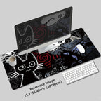 Tapis de souris gaming chat anime gothique - Crâne punk étendu