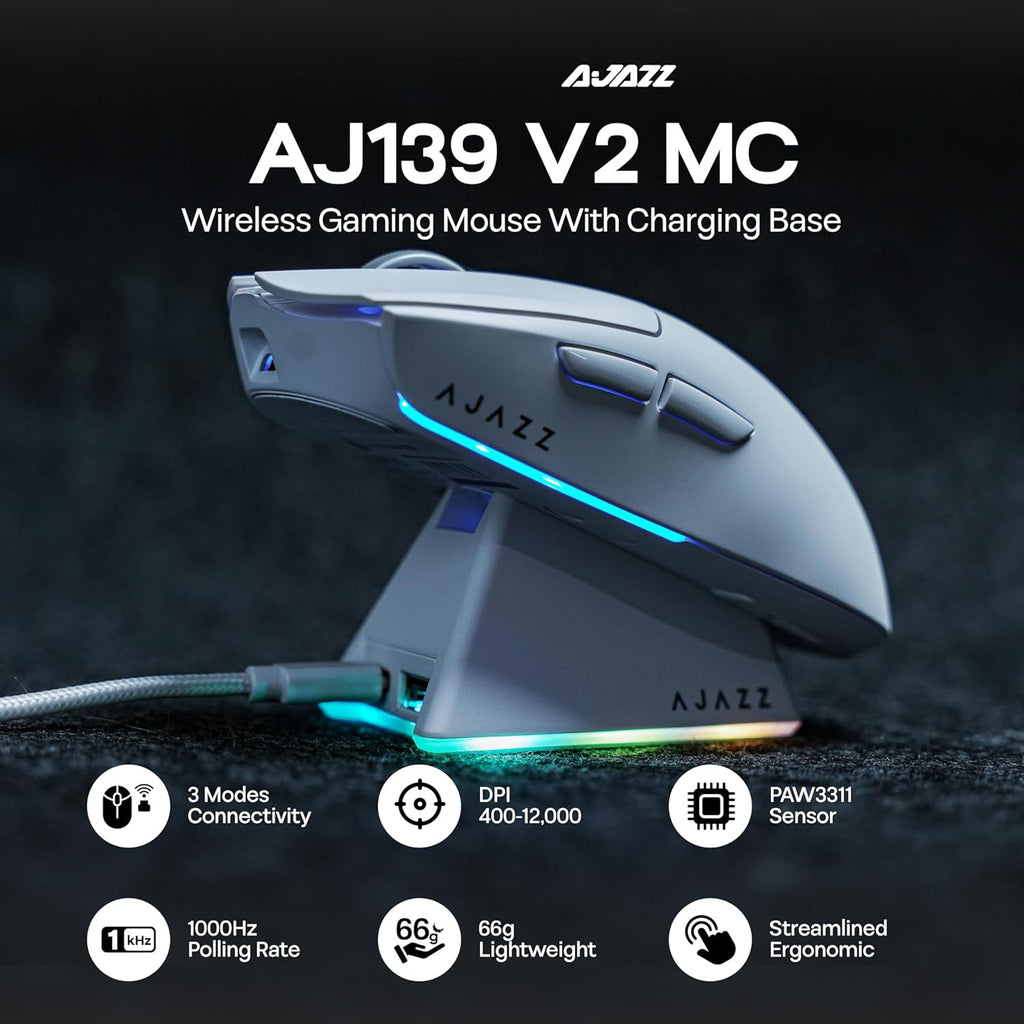 Souris gaming AJAZZ AJ139 V2 avec station de charge RGB