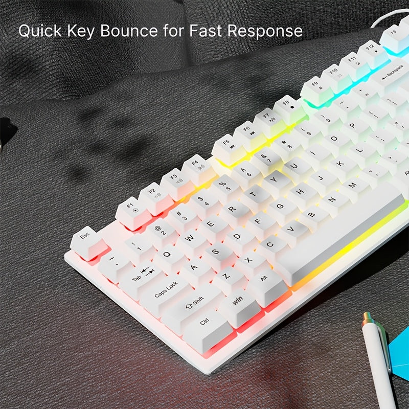 Clavier de jeu silencieux EWEADN - 104 touches LED