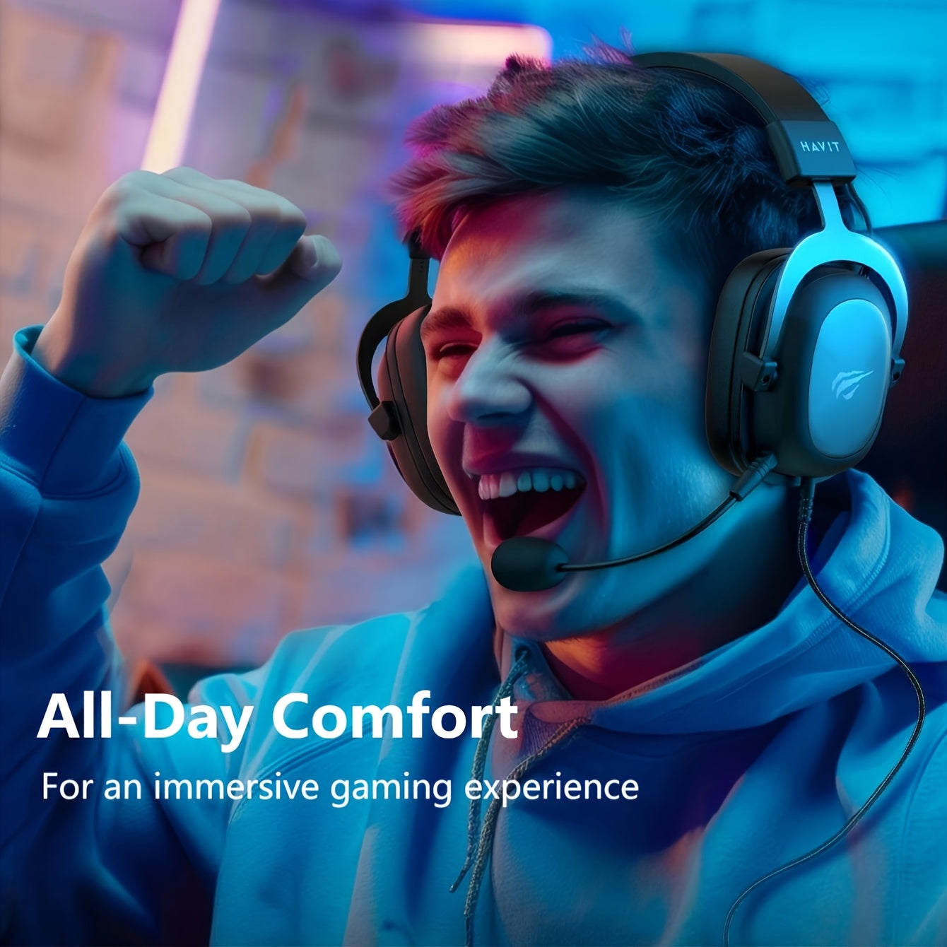 Casque de jeu HAVIT 53 mm - Cuir et son surround