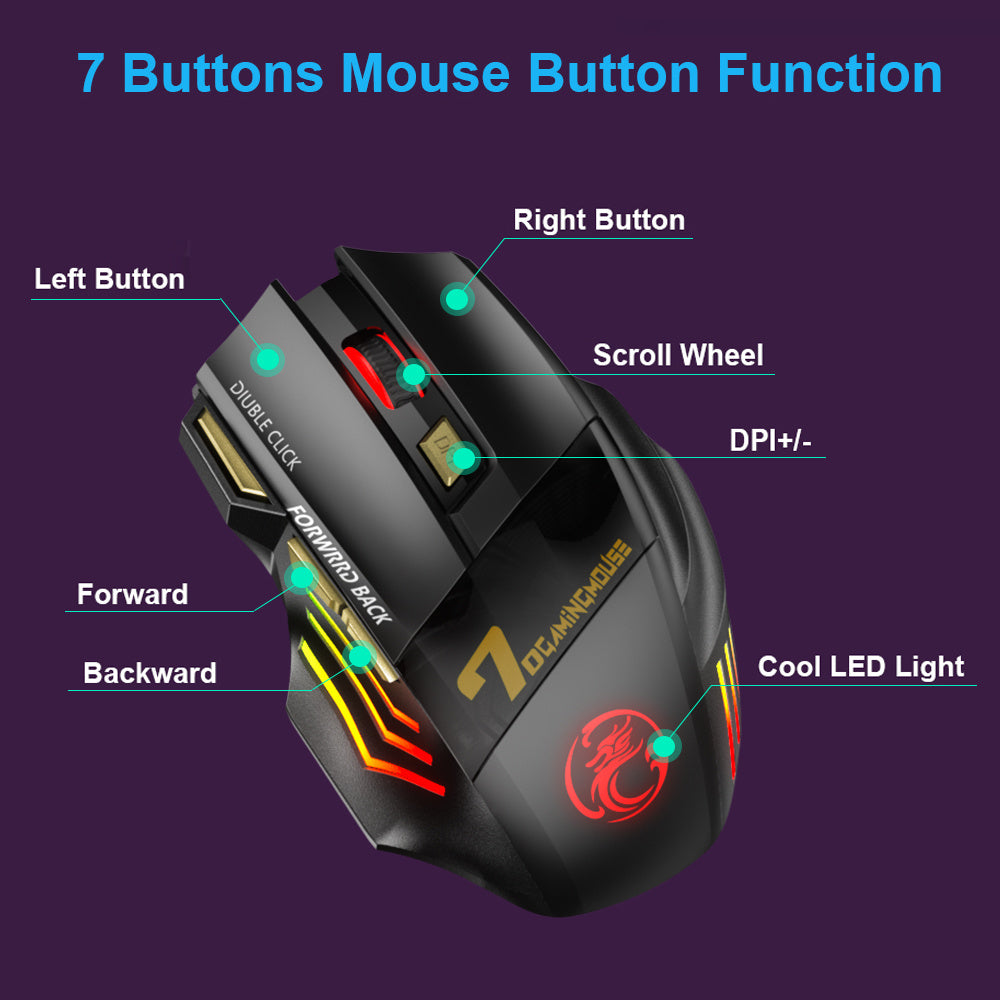 ELFO LARANJA - Wireless Gaming Mouse | RGB Dragon Edition