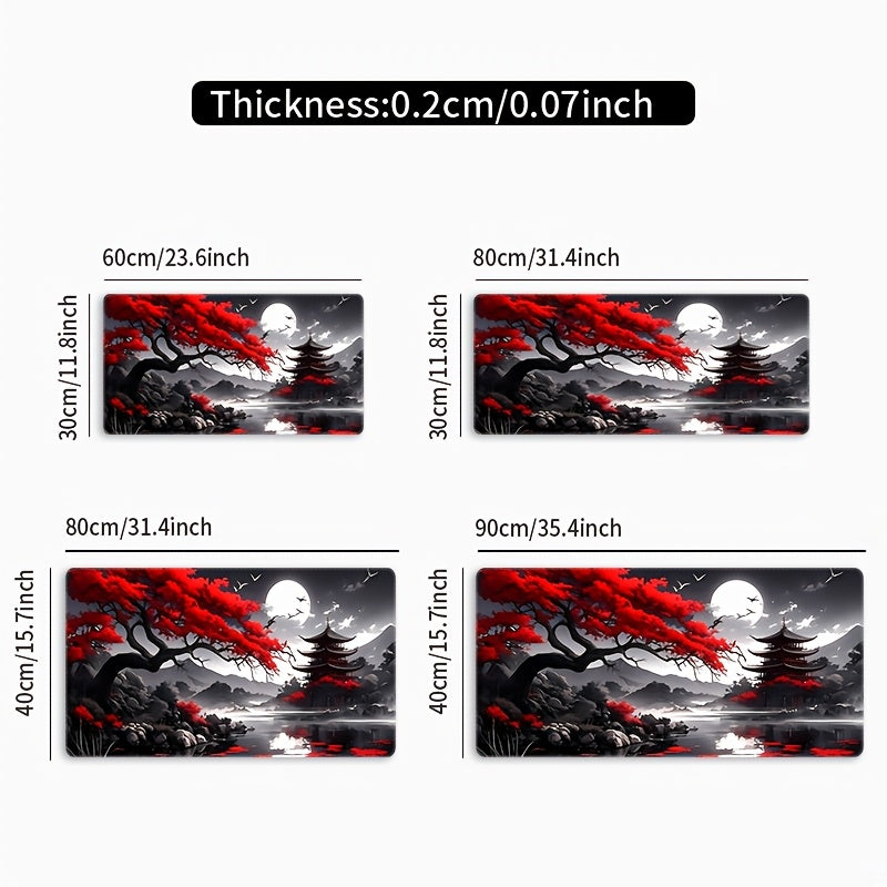 Vibrant Red Gaming Mouse Pad - Large Extended Desk Mat