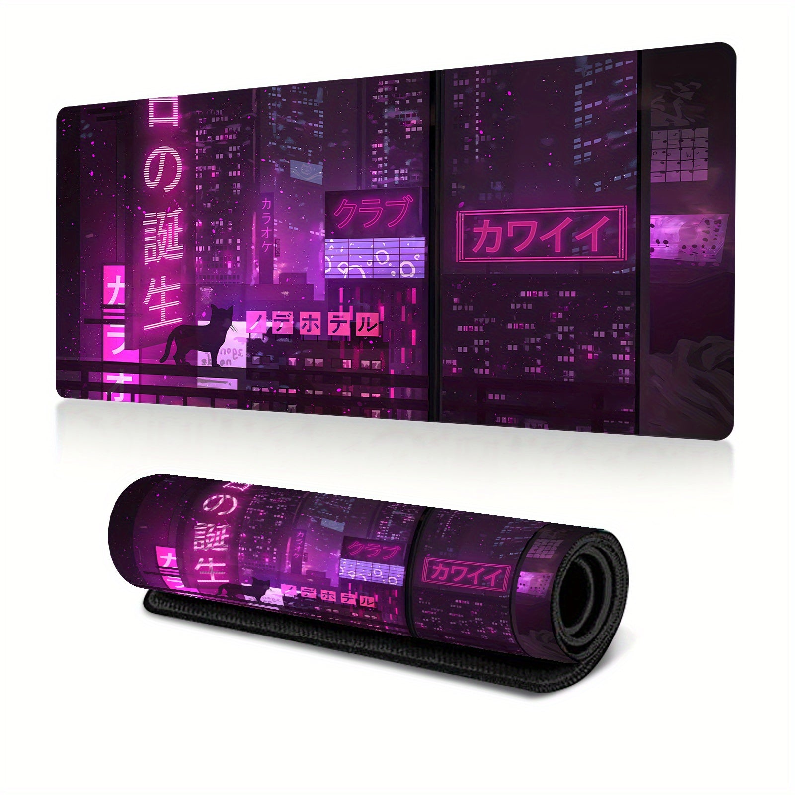Cyber Vaporwave Gaming Mouse Pad - Retro Aesthetic Extended
