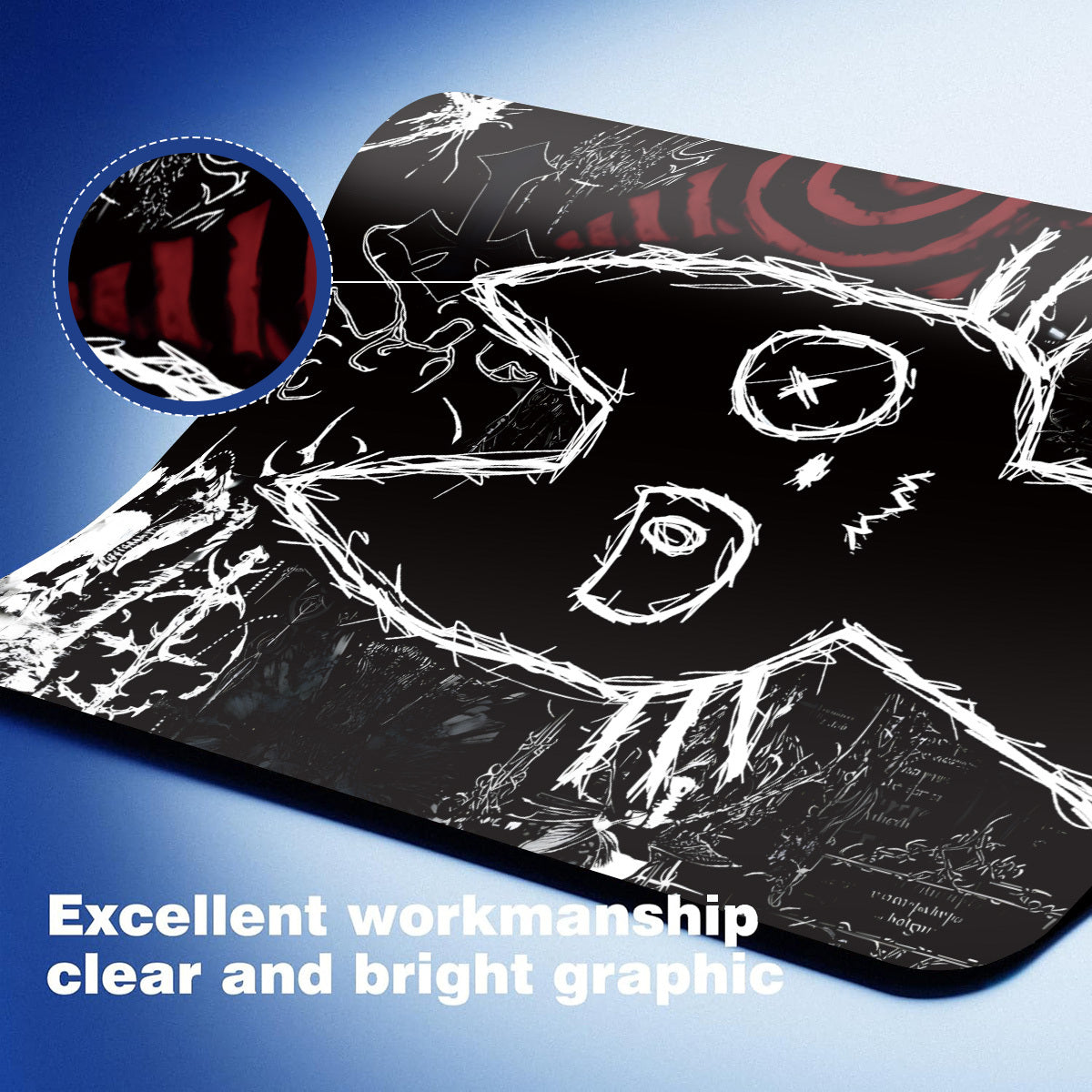 Gothic Anime Cat Gaming Mouse Pad - Punk Skull Extended