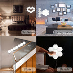 Hexagonal LED Touch Lights - Set of 6 Wall Mounted
