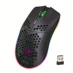 Souris de jeu sans fil RGB HXSJ - Rechargeable
