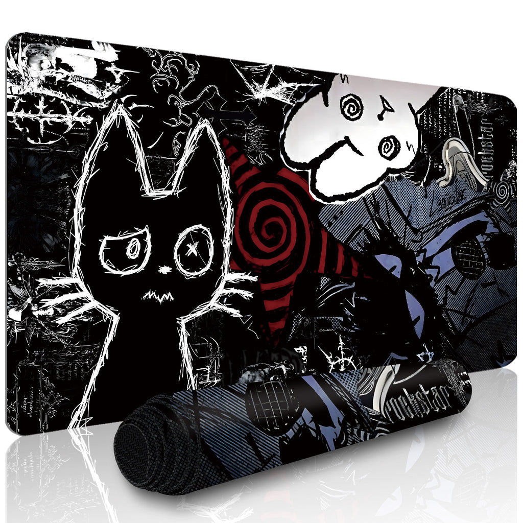 Tapis de souris gaming chat anime gothique - Crâne punk étendu