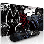 Tapis de souris gaming chat anime gothique - Crâne punk étendu