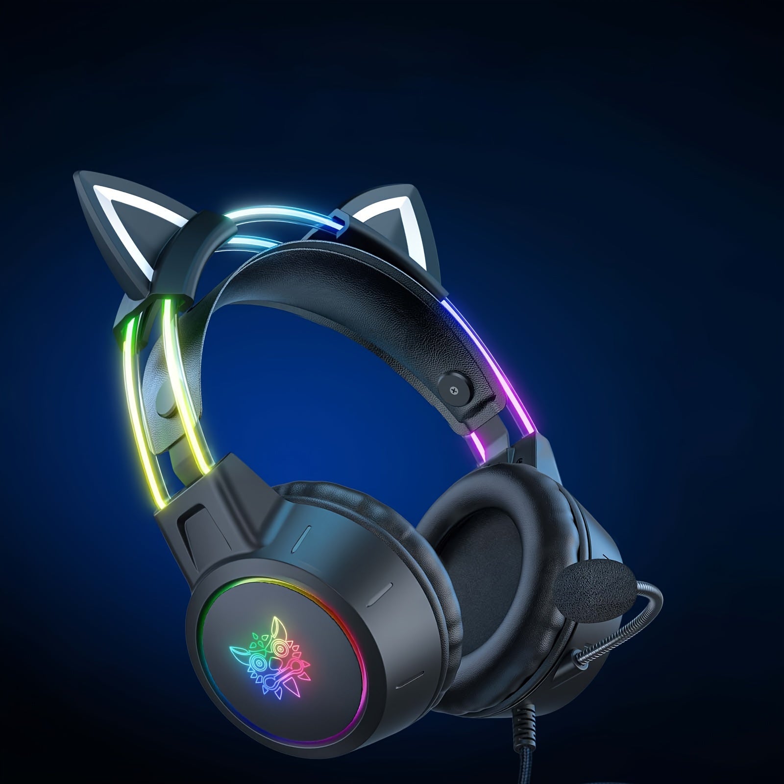 ONIKUMA Cat Ear Gaming Headset - RGB Detachable Ears