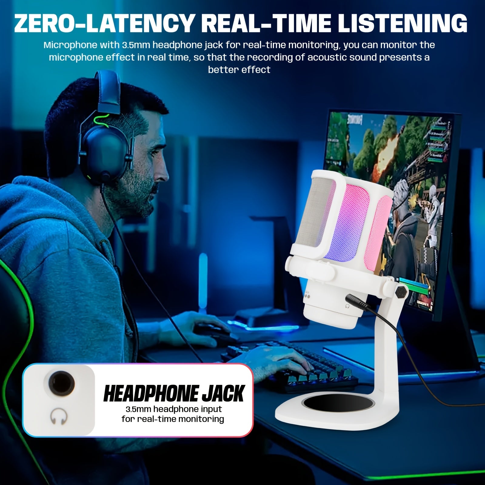 BOLANLE - Microphone de jeu USB à condensateur