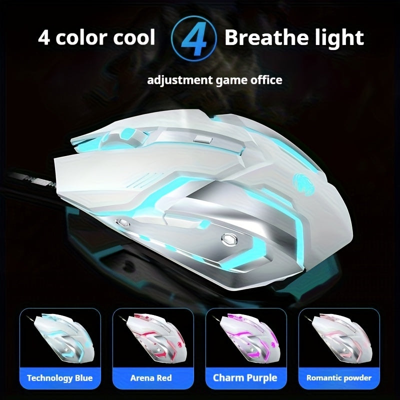 EWEADN - Silent Wired Gaming Mouse | Ergonomic & RGB