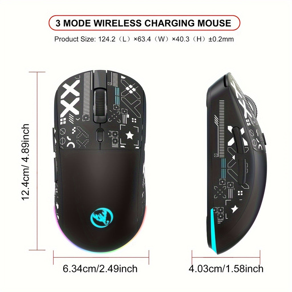 Souris de jeu sans fil RGB HXSJ