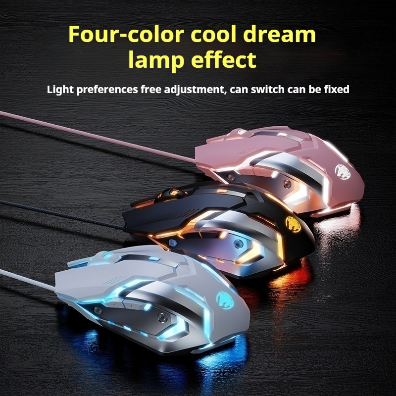 EWEADN - Silent Wired Gaming Mouse | Ergonomic & RGB