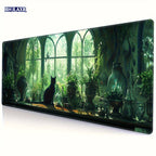 Tapis de souris gaming Kawaii Chat Noir - Plantes Anime Étendu