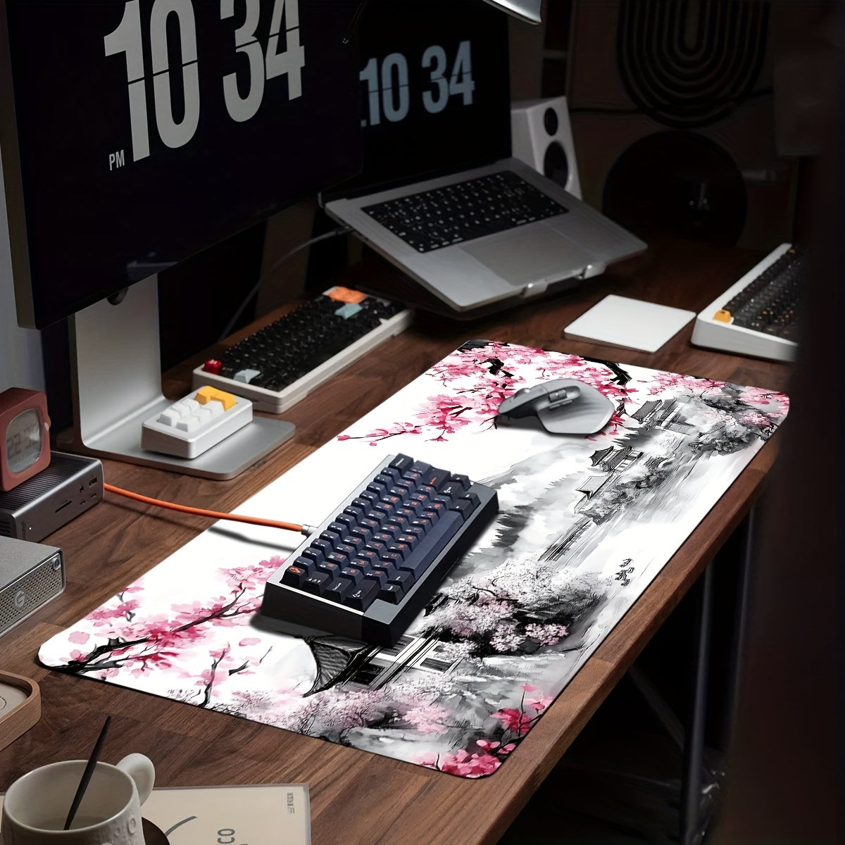 Mount Fuji Cherry Blossom Mouse Pad - Japanese XXL Extended