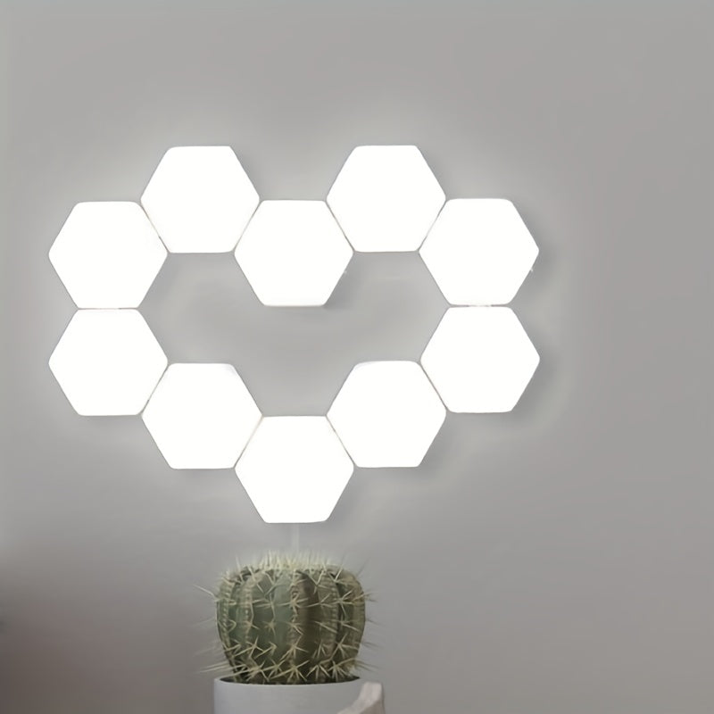 Hexagonal LED Touch Lights - Set of 6 Wall Mounted