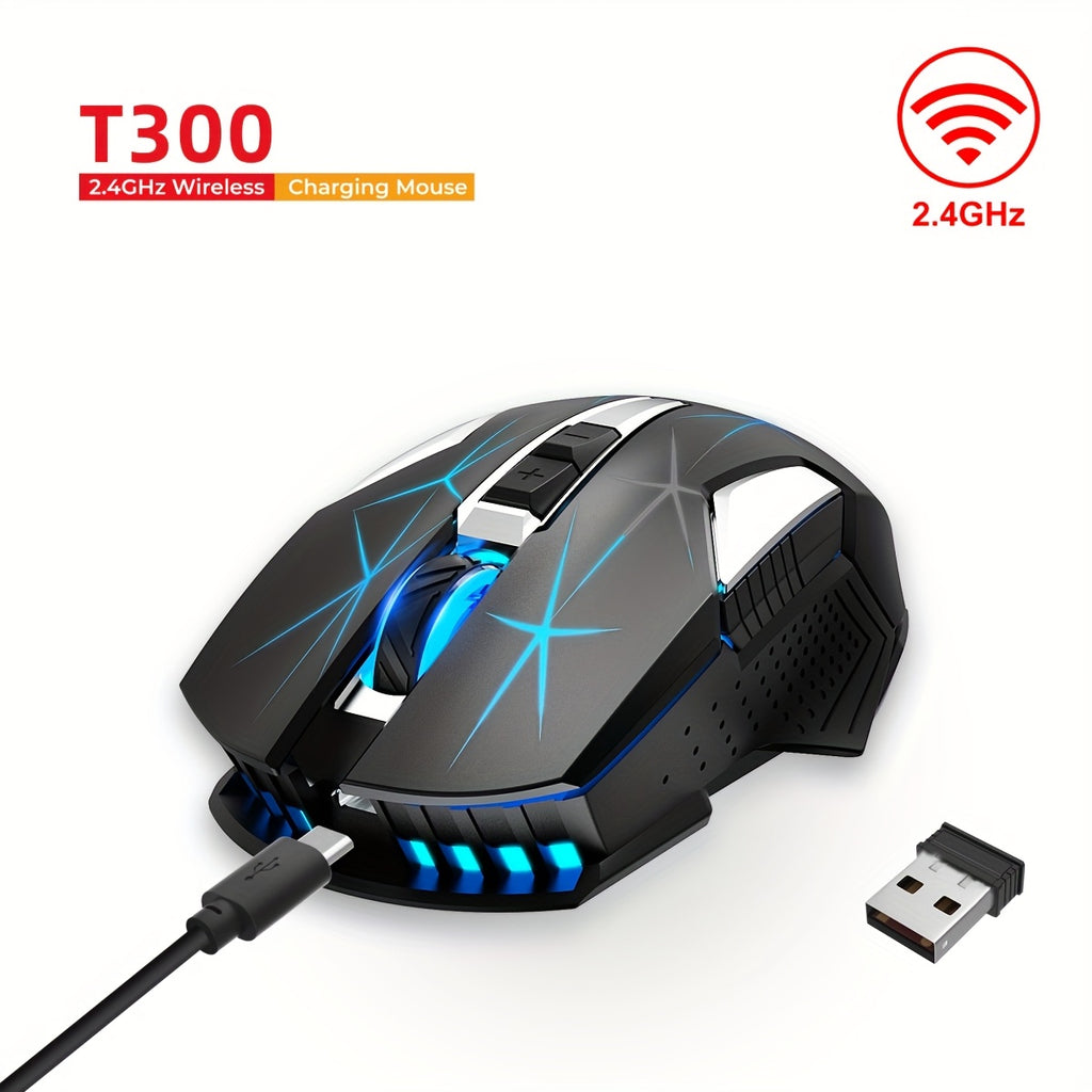 HXSJ T300 Wireless Mouse - 7 Buttons RGB