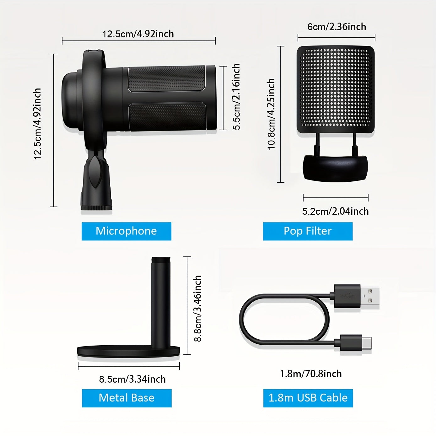 Microphone à condensateur USB-C - Streaming et Podcast