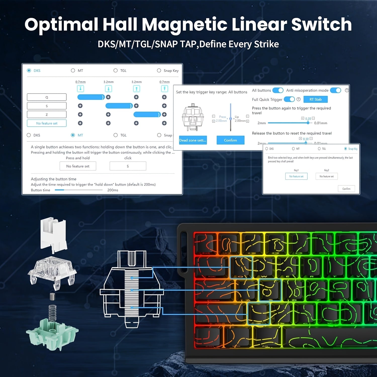 ATTACK SHARK X68HE Magnetic Gaming Keyboard - 8KHz