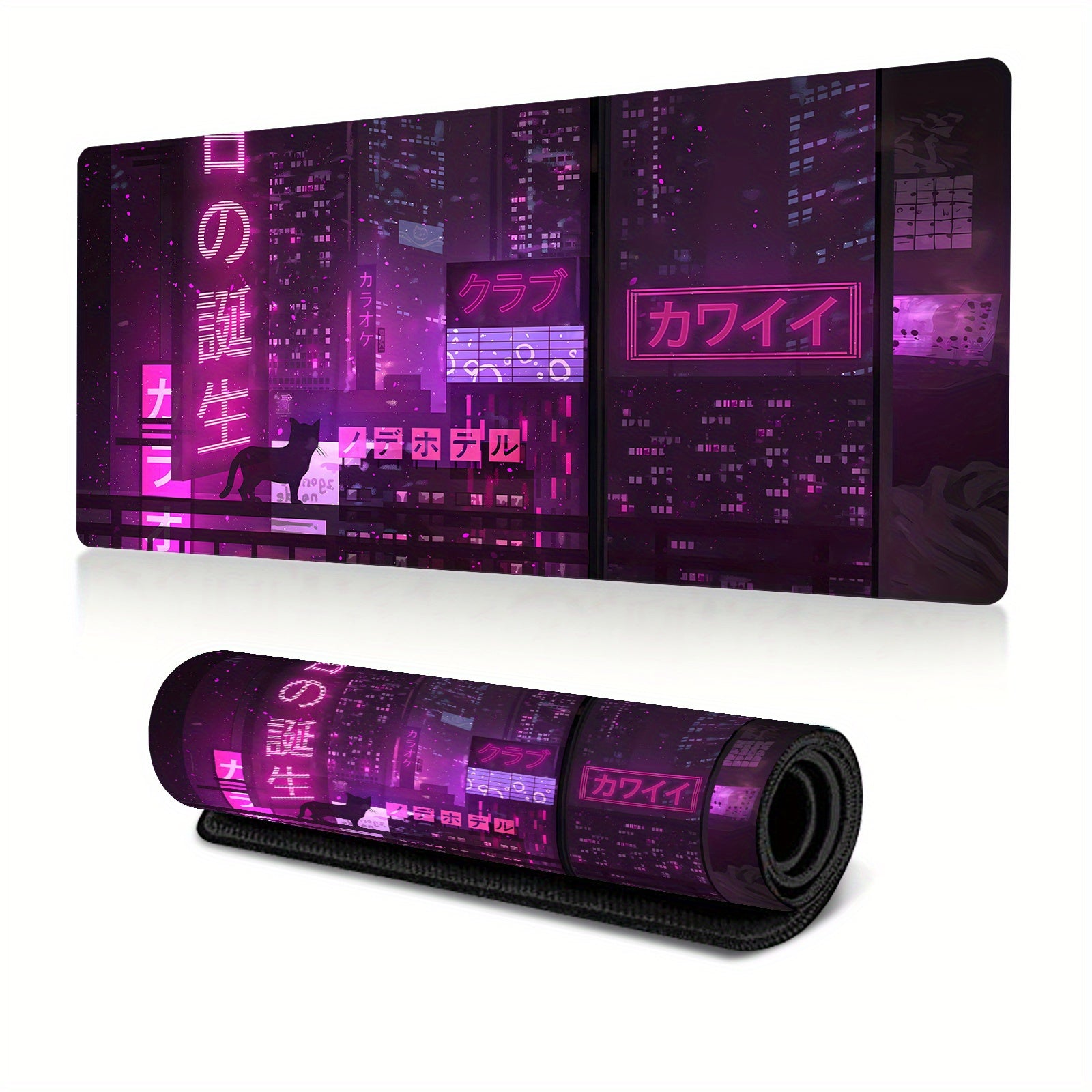 Cyber Vaporwave Gaming Mouse Pad - Retro Aesthetic Extended