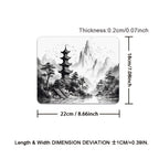 Tapis de souris gaming paysage à l'encre chinoise - Art noir et blanc