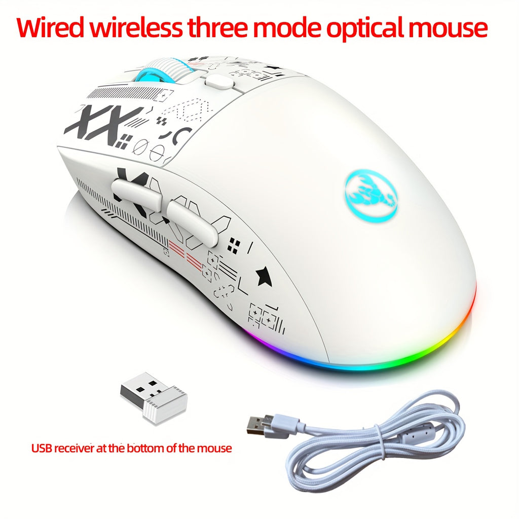 Souris de jeu sans fil RGB HXSJ