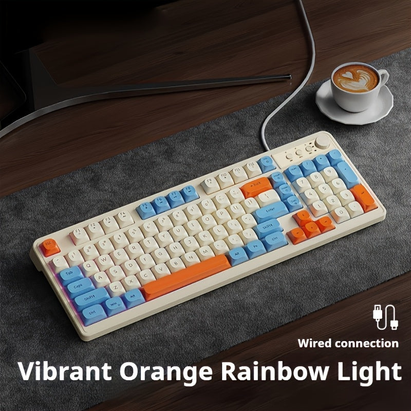 EWEADN Gaming Keyboard 98 Keys - Rainbow Backlit