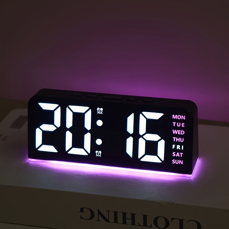 LED Digital Alarm Clock - Ambient Light USB Powered