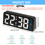 LED Digital Alarm Clock - Ambient Light USB Powered