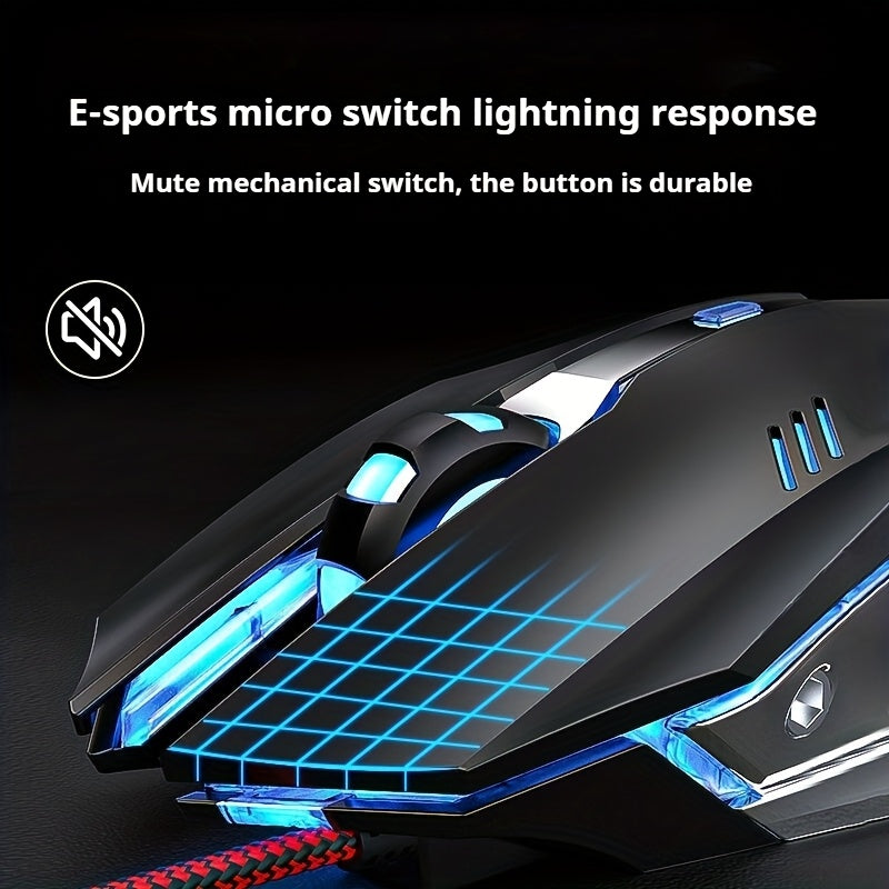 EWEADN - Silent Wired Gaming Mouse | Ergonomic & RGB