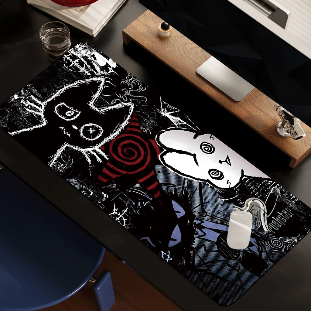 Tapis de souris gaming chat anime gothique - Crâne punk étendu