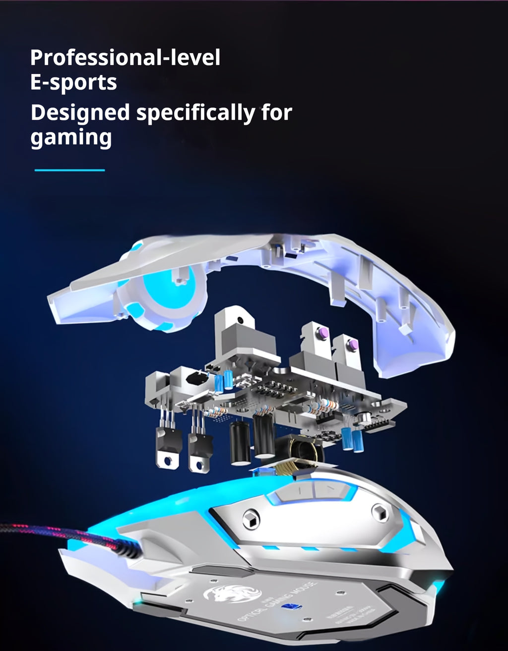 EWEADN - Silent Wired Gaming Mouse | Ergonomic & RGB