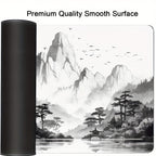 Tapis de souris gaming paysage à l'encre chinoise - Art noir et blanc
