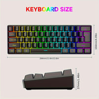 Clavier de jeu GOTBAT 60 % - Rétroéclairage RGB 61 touches