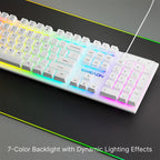 Clavier de jeu silencieux EWEADN - 104 touches LED