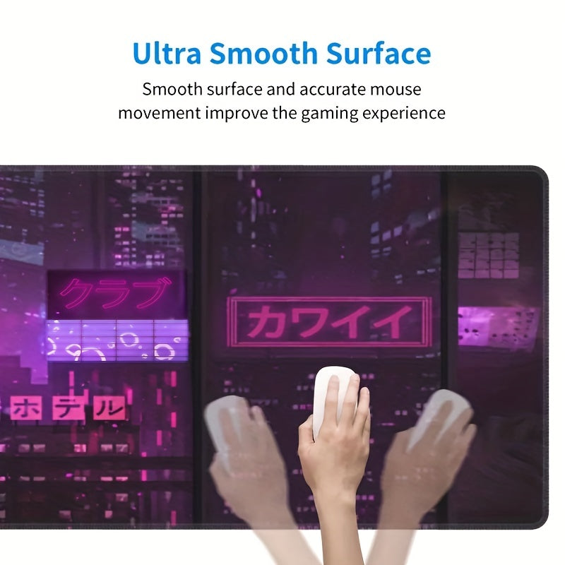 Cyber Vaporwave Gaming Mouse Pad - Retro Aesthetic Extended