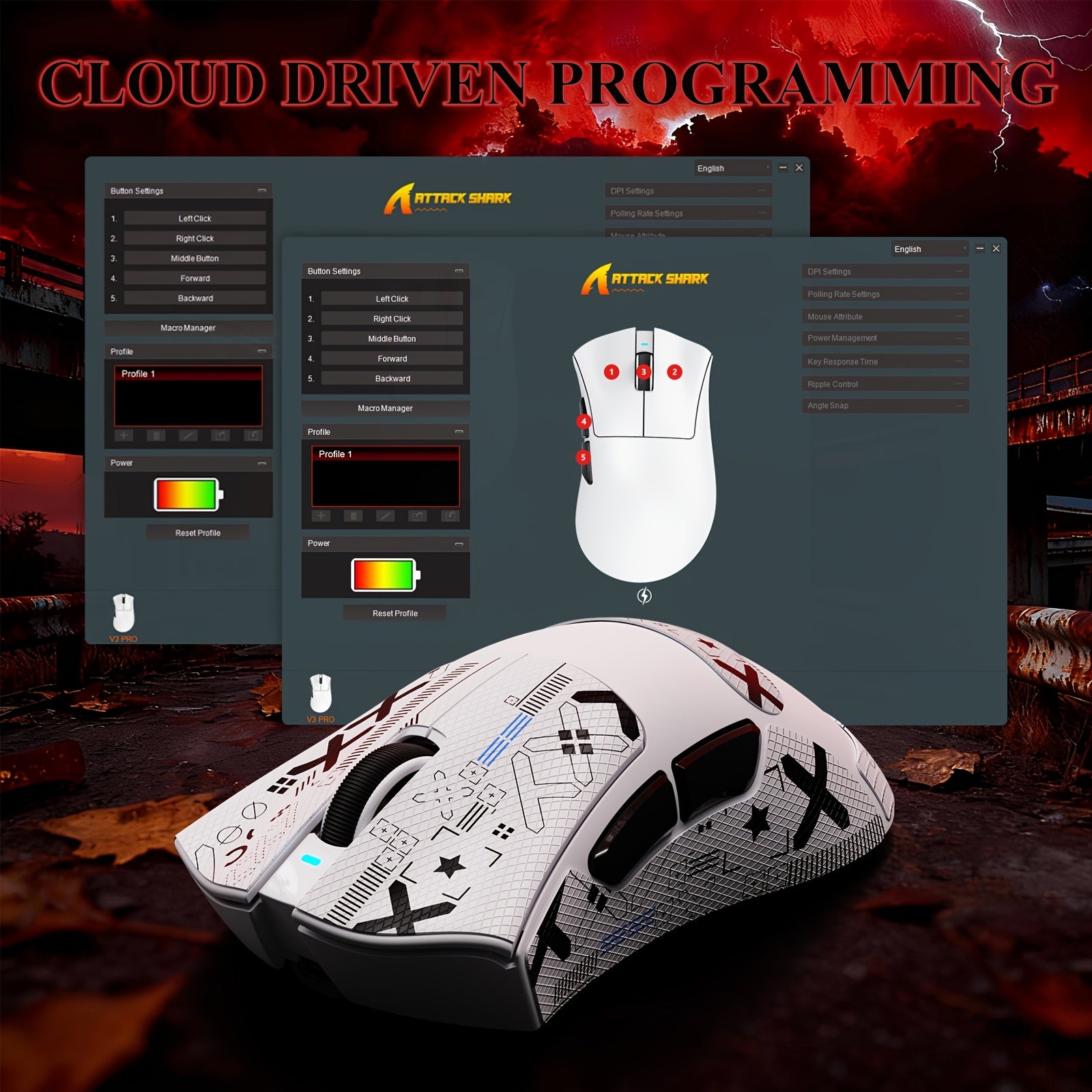 ATTACK SHARK V3PRO - Tri-Mode Gaming Mouse