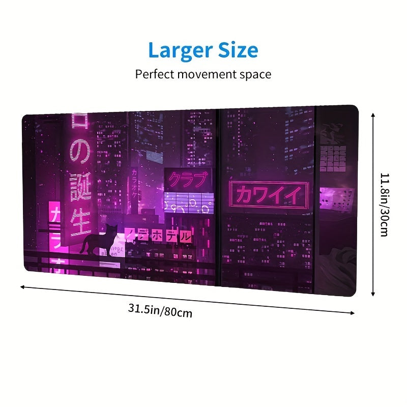 Tapis de souris gaming Cyber ​​Vaporwave - Esthétique rétro étendue