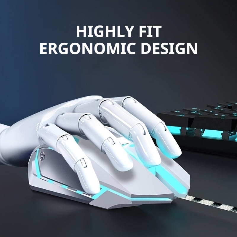 EWEADN - Silent Wired Gaming Mouse | Ergonomic & RGB