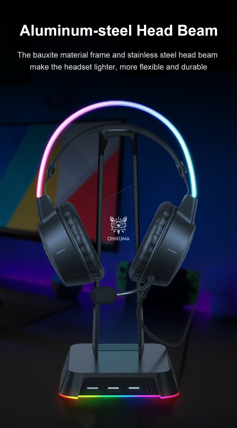 Casque de jeu ONIKUMA pour streaming - Réduction de bruit RGB