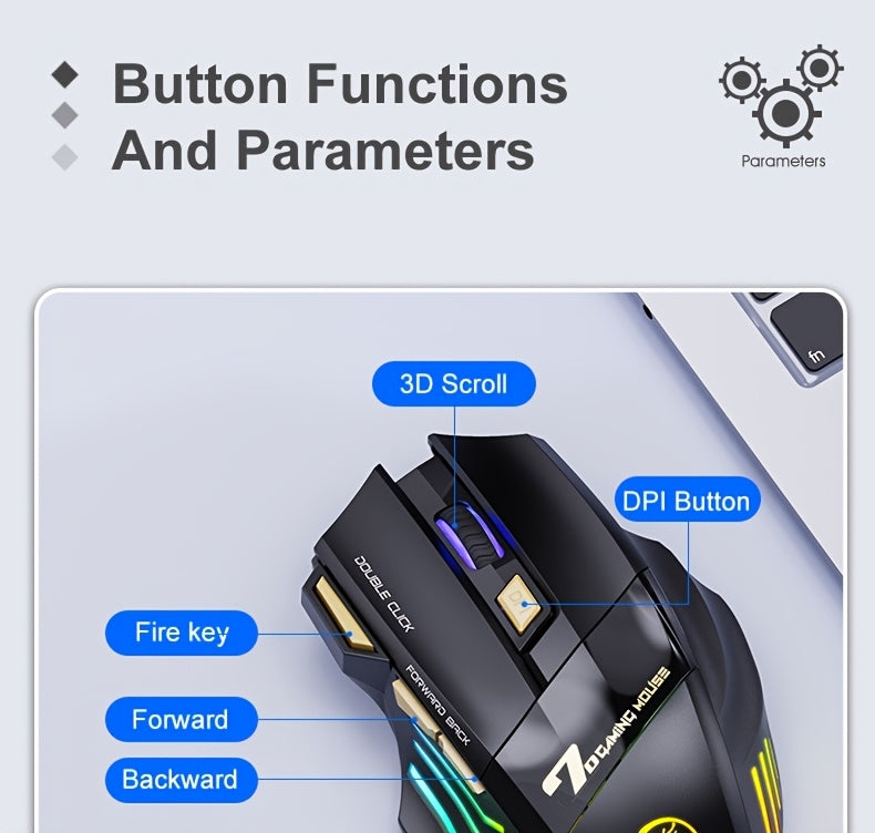 ELFO LARANJA - Wireless Gaming Mouse | RGB Dragon Edition