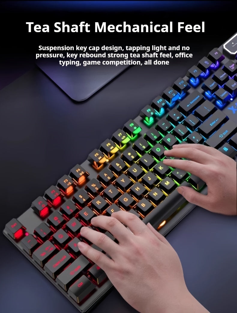 Clavier de jeu silencieux EWEADN - 104 touches LED