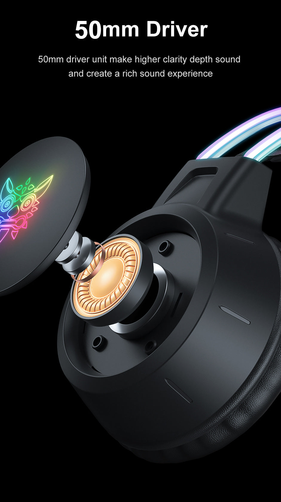 Casque de jeu ONIKUMA pour streaming - Réduction de bruit RGB